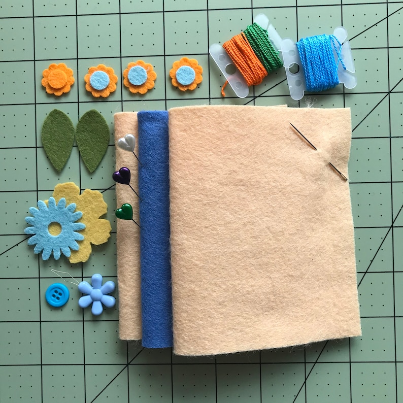 French Garden DIY Felt Needle Case Kit Needle Book Kit Etsy