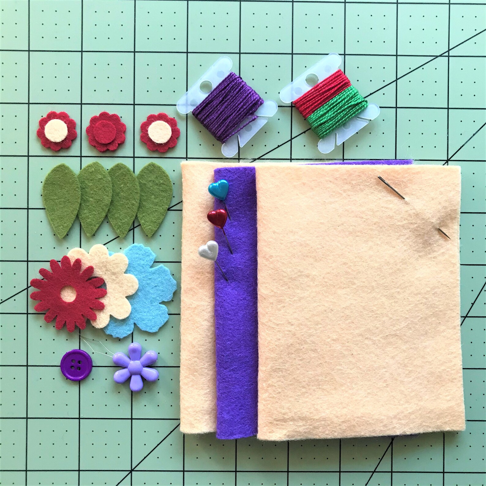 Vintage Garden DIY Felt Needle Case Kit Needle Book Kit Etsy