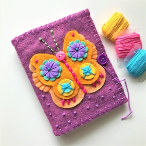 NEEDLE BOOK - Butterfly Needle Case - Handmade Needle Book - Felt Needle Book - Sewing Gift - Sewing Accessories