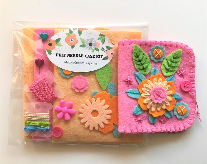 English Garden DIY Felt Needle Case Kit Needle Book Kit Flower Needle