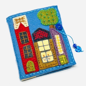 NEEDLE BOOK - Country Villiage Needle Book - Needle Case - Handmade Needle Book - Felt Needle Book - Sewing Gift - Sewing Accessories
