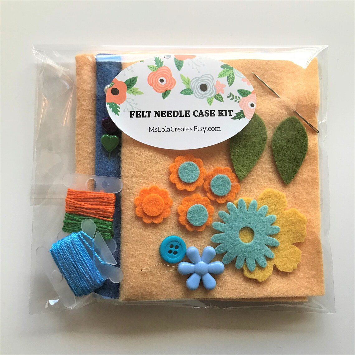 French Garden DIY Felt Needle Case Kit Needle Book Kit Etsy