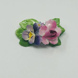 Vintage Porcelain Flower Brooch/Pin Made in England