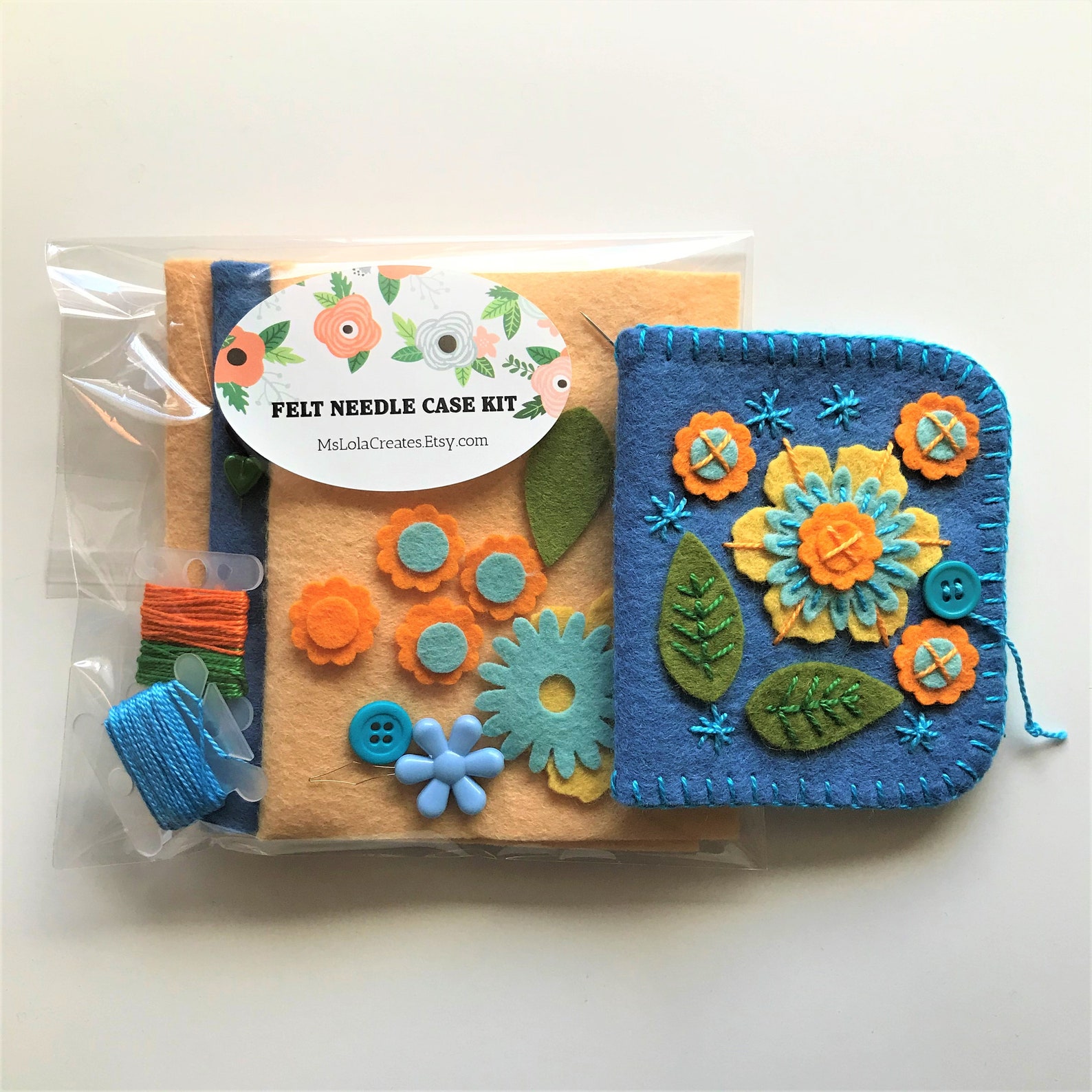 French Garden DIY Felt Needle Case Kit Needle Book Kit Etsy