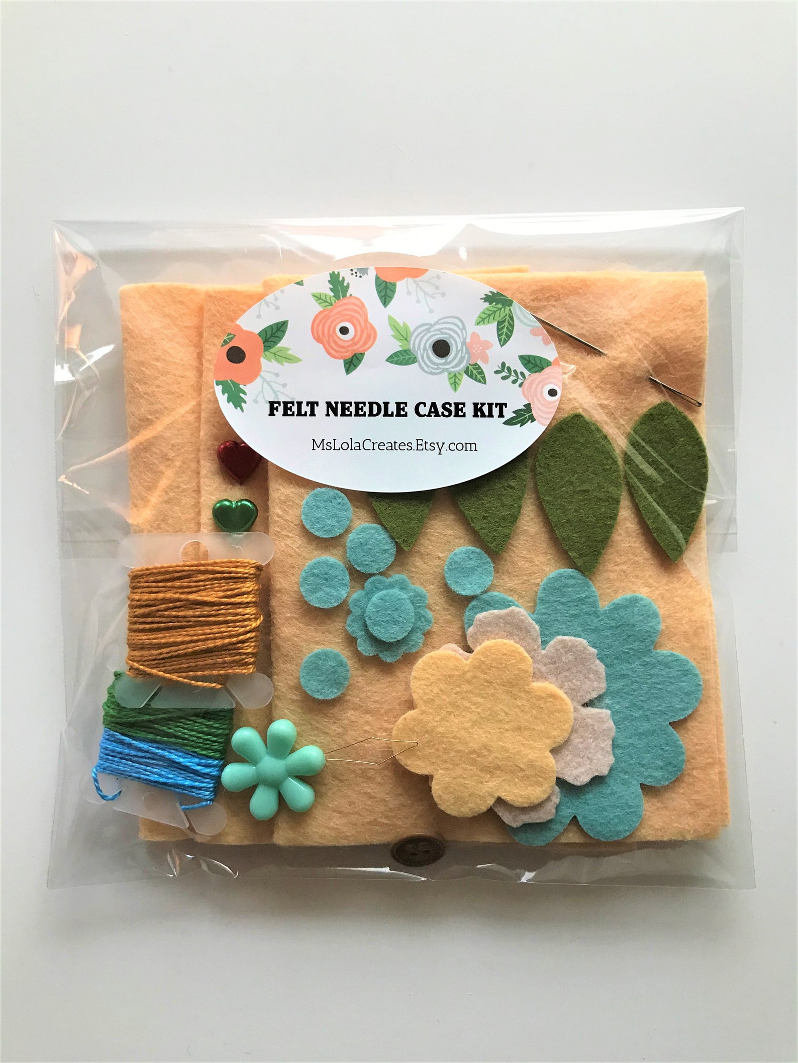 Spring Garden DIY Felt Needle Case Kit Needle Book Kit Flower Needle