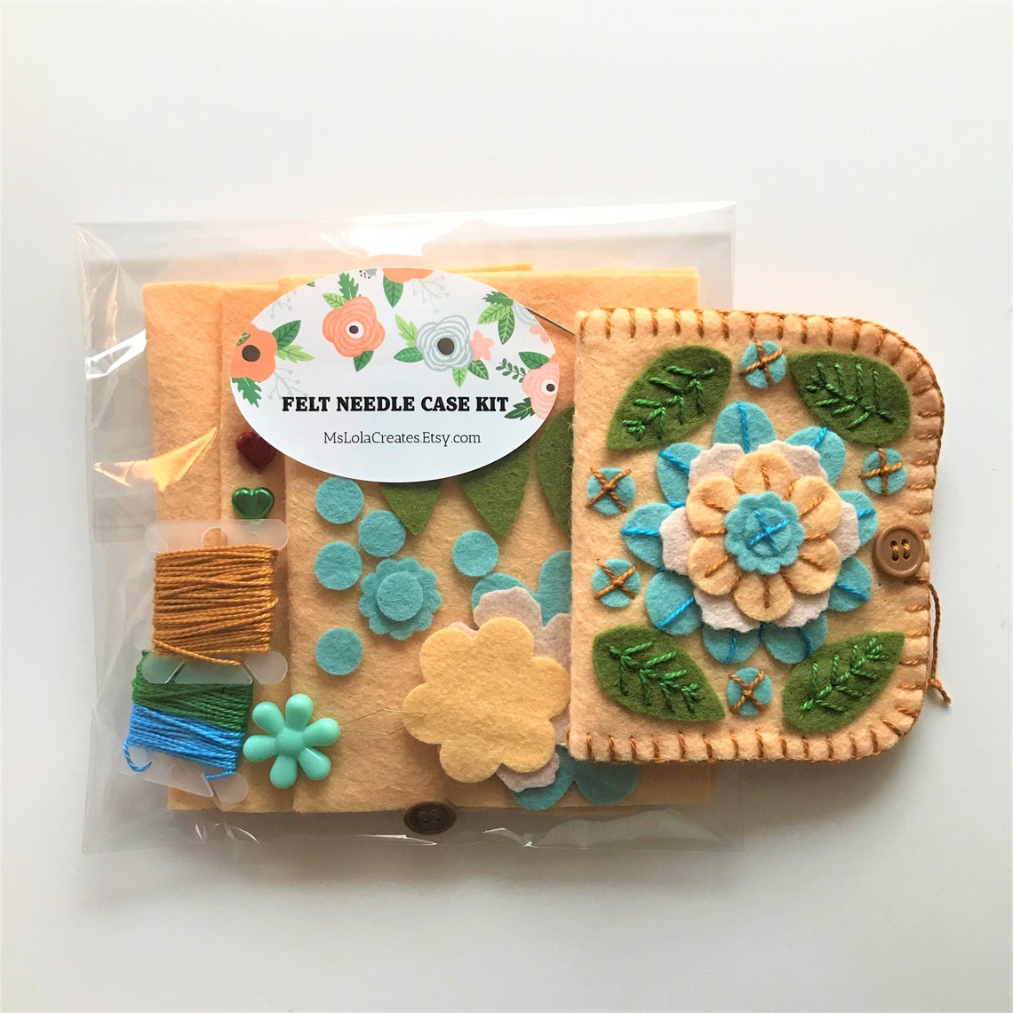 Spring Garden DIY Felt Needle Case Kit Needle Book Kit Etsy