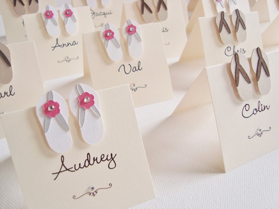 Personalised Handmade Flip Flop Beach Themed Wedding Place Etsy