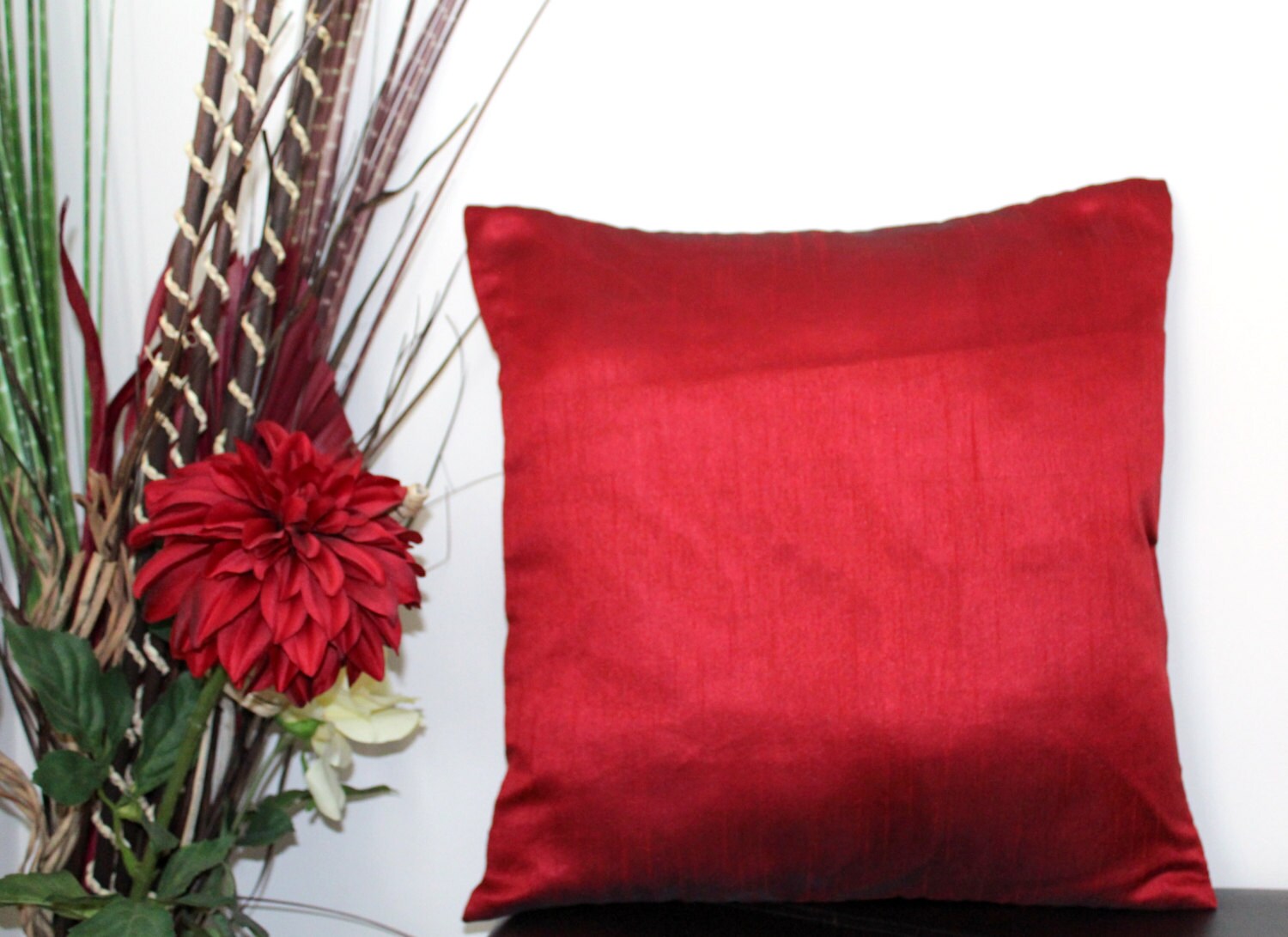 Maroon Pillow Deep Red Throw Pillow Cover Solid Pillows Etsy