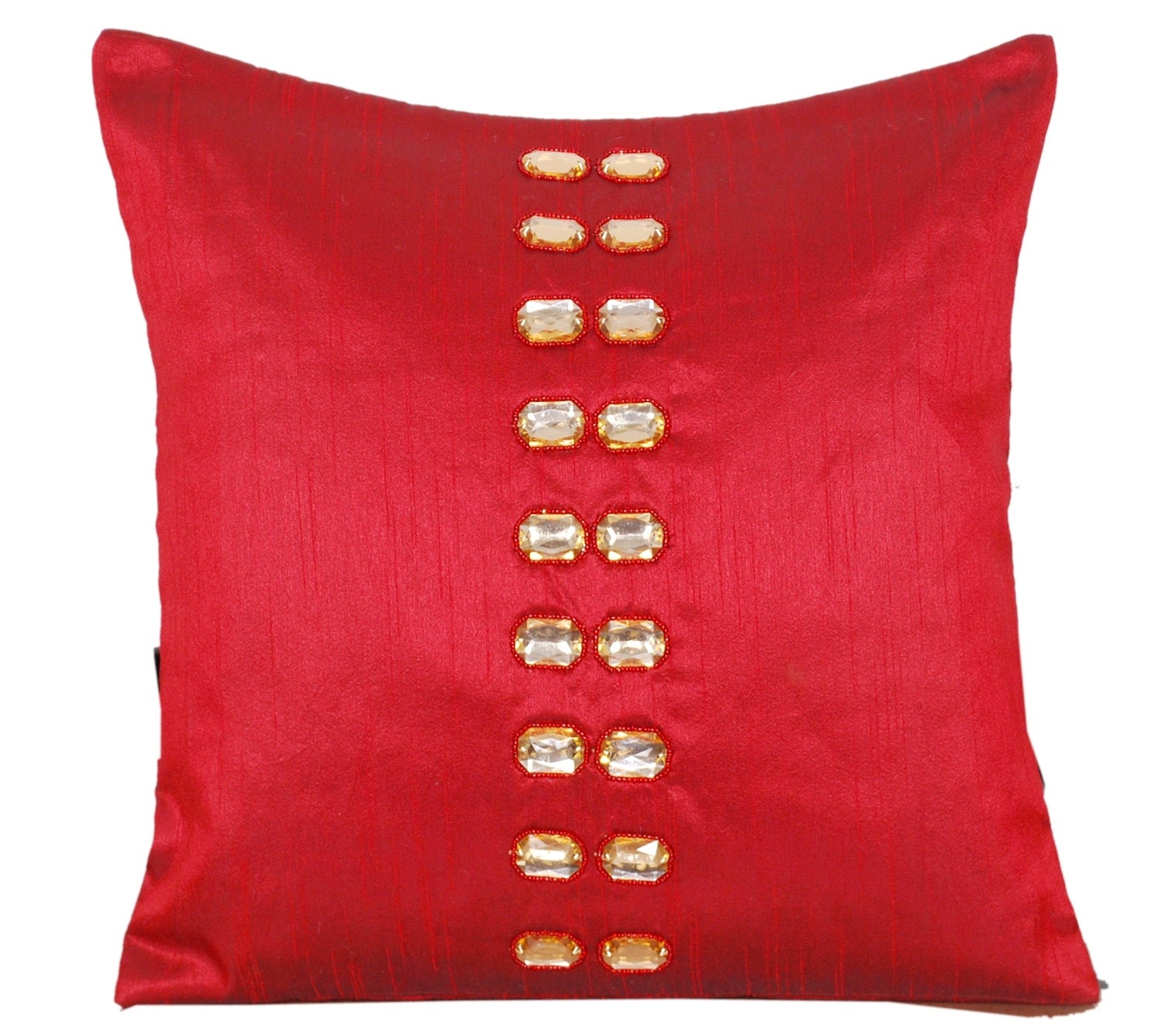 Crystal Throw Pillow Embellished Pillow Silk Pillow Cover Etsy Canada