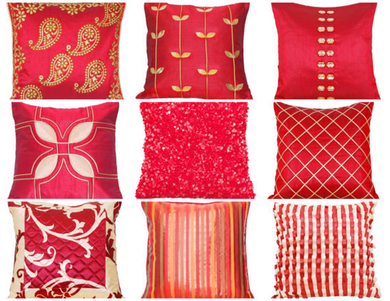 Red Brown Gold Pillow Cover Throw Pillow Pillow Cover Etsy