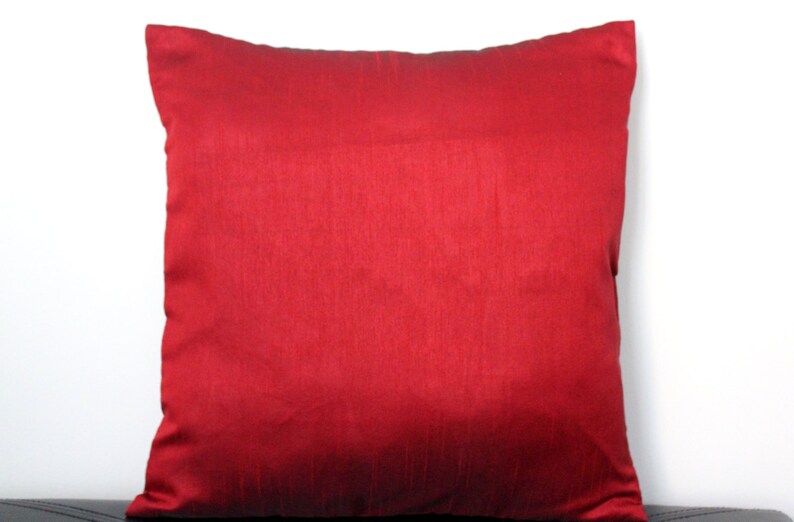 Maroon Pillow Deep Red Throw Pillow Cover Solid Pillows Etsy