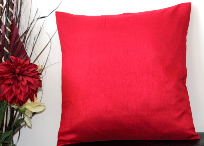 Red Pillow Cover Red Throw Pillow Red Cushion Solid Pillow Etsy
