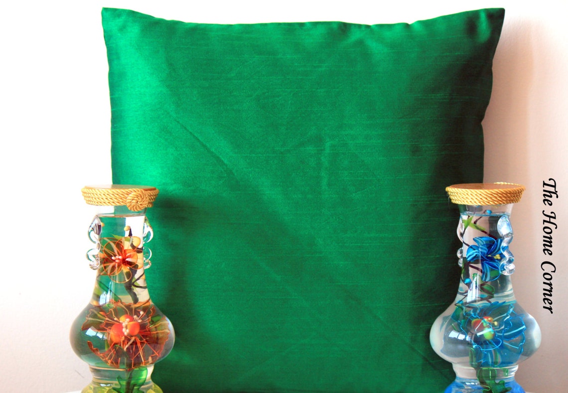 Emerald Green Pillow Solid Pillow Green Throw Pillow Green Etsy