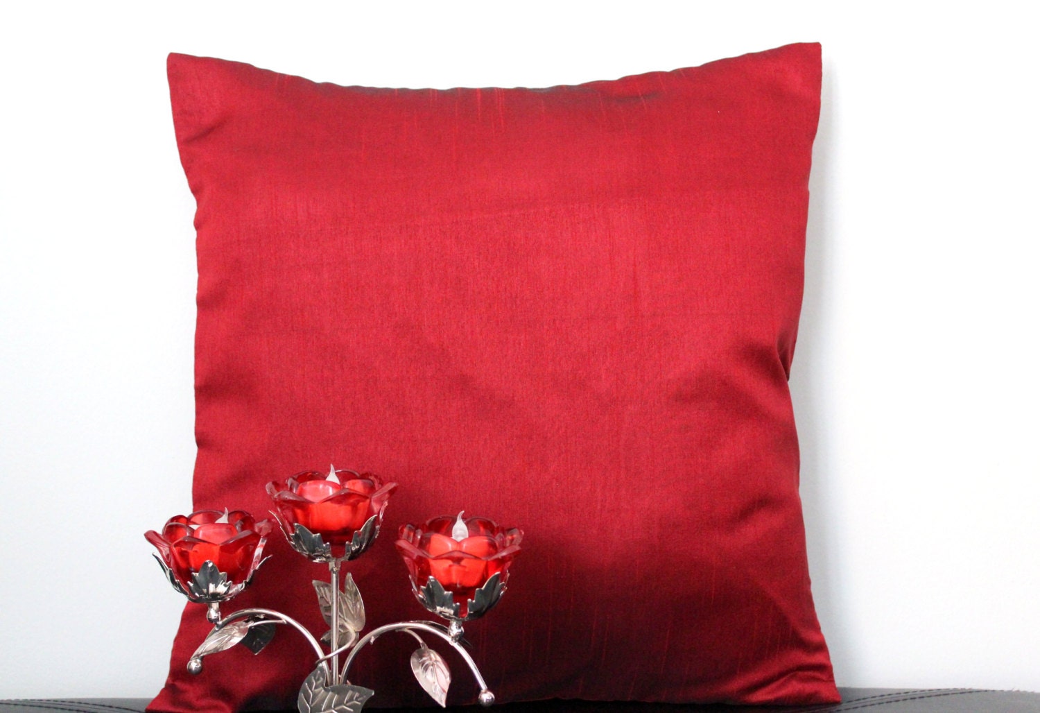 Maroon Pillow Deep Red Throw Pillow Cover Solid Pillows Etsy