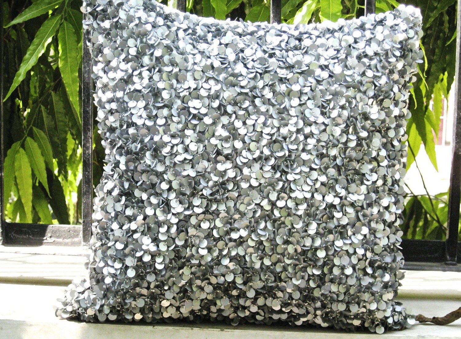 Sequin Throw Pillow Silver Throw Pillow Glitter Pillow Shimmer Etsy UK