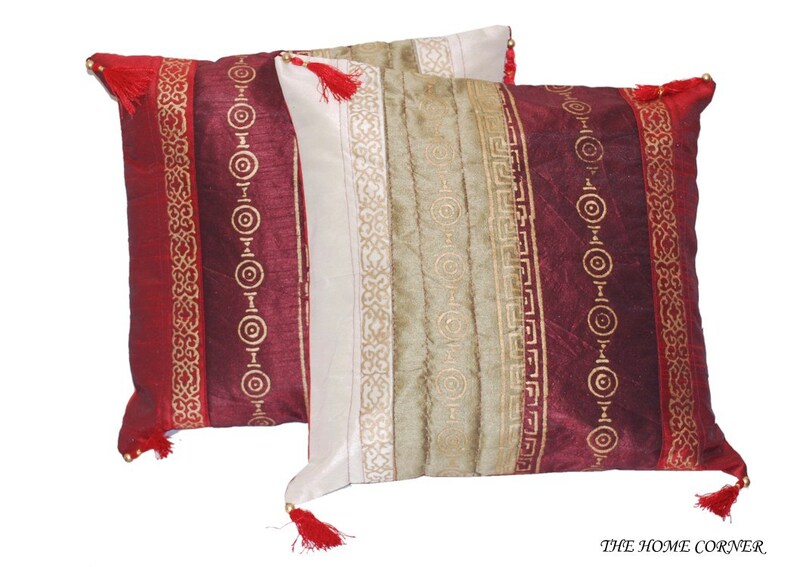 Red Brown Gold Pillow Cover Throw Pillow Pillow Cover Etsy