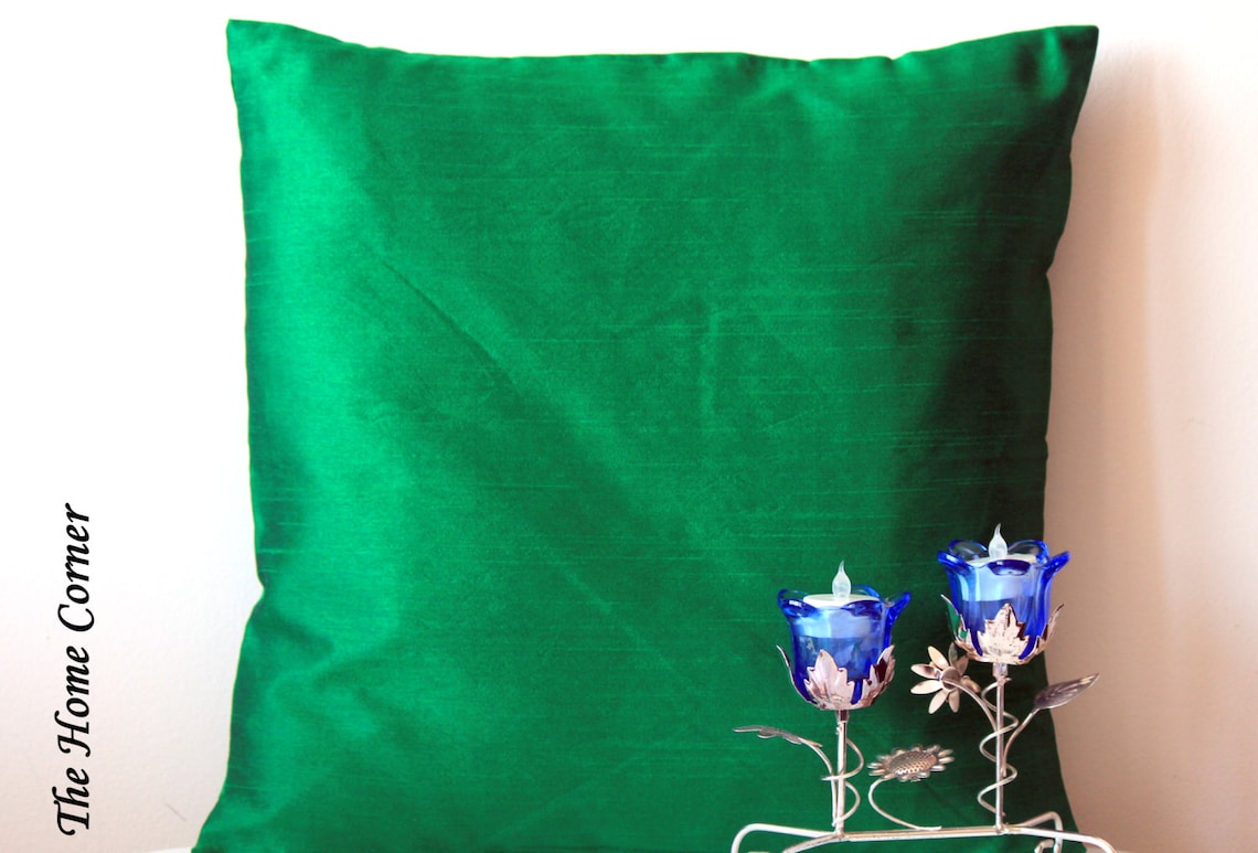 Emerald Green Pillow Solid Pillow Green Throw Pillow Green Etsy