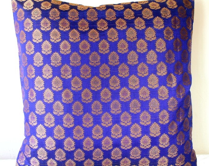 Dark Blue Pillow Blue Throw Pillow Blue Bedding Blue Decor Etsy