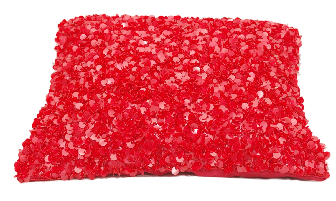 Sequin Pillow Red Pillow Red Throw Pillow Shimmer Throw Pillow Etsy