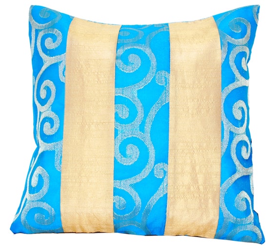 Turquoise Throw Pillow Blue Throw Pillow Blue Cushion Etsy