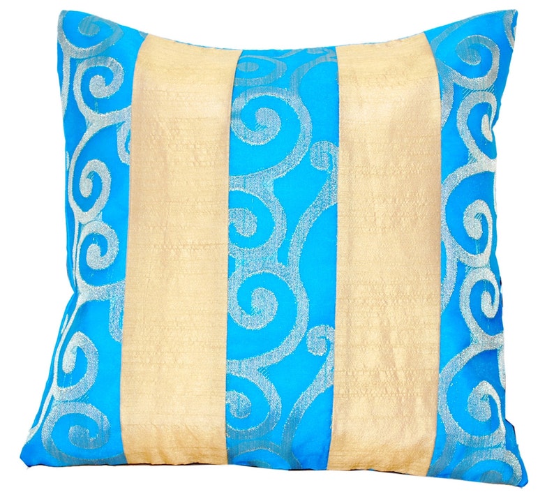 Turquoise Throw Pillow Blue Throw Pillow Blue Cushion Etsy