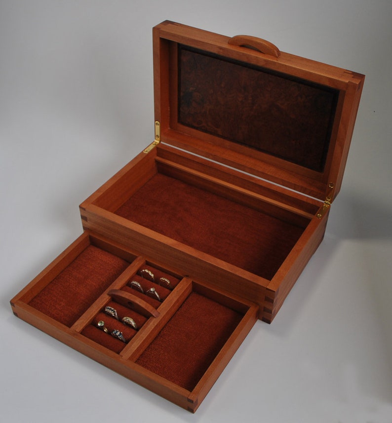 Timber Jewellery Box Myrtle timber and Coolabah Burl Etsy