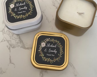 Gold Wedding Favors Custom Candle Wedding Favors Personalized Wedding Favors Unique Shower Favor Bulk Candle Favor for Wedding Guests  24pcs