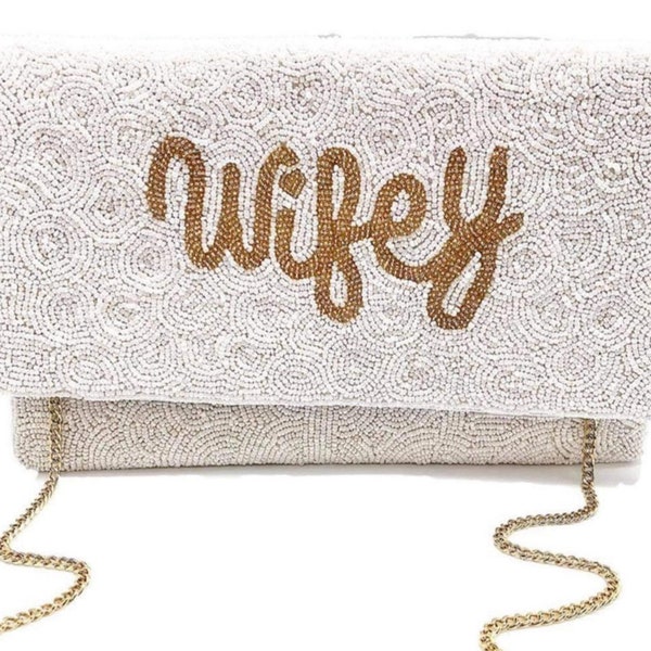 Wifey Purse Bride Clutch Purse for Wedding Bridal Clutch Custom Gift for Bride to Be Wedding Gift for Bride