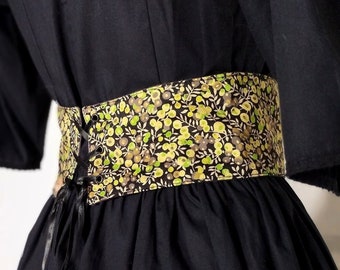 floral laced belt vintage style/ reversible/ liberty art nouveau/ cottagecore/ corset