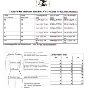 Pu&ograve; includere: Tabella delle taglie e misure per abbigliamento in pollici e centimetri. La tabella include le taglie US, UK e francesi. La tabella include anche un diagramma che mostra come misurare spalle, busto, vita e fianchi.