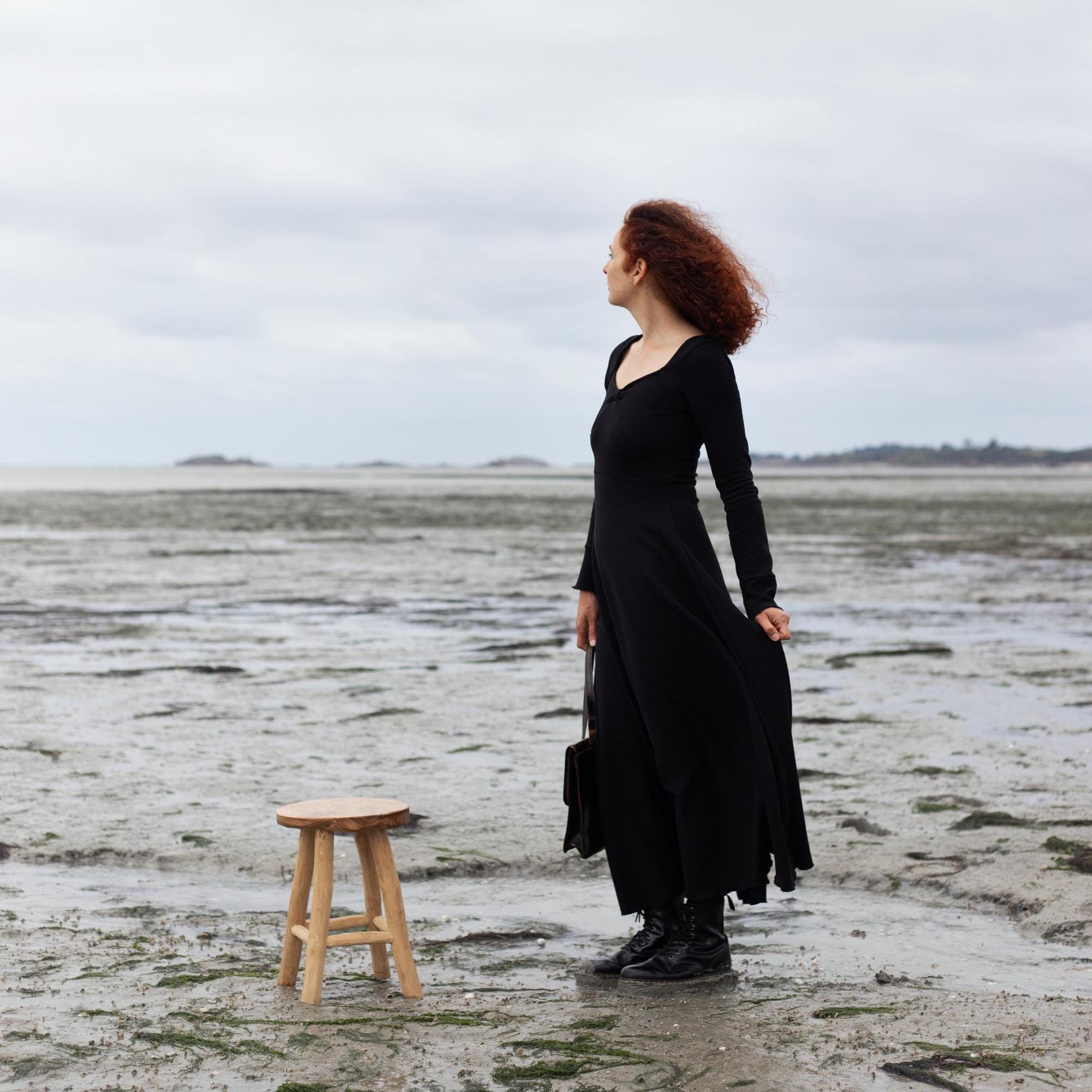 Long Black Dress, Witch Style, Witchy Clothes, Sweatshirt Dress, Fit and  Flare Maxi Dress - Etsy