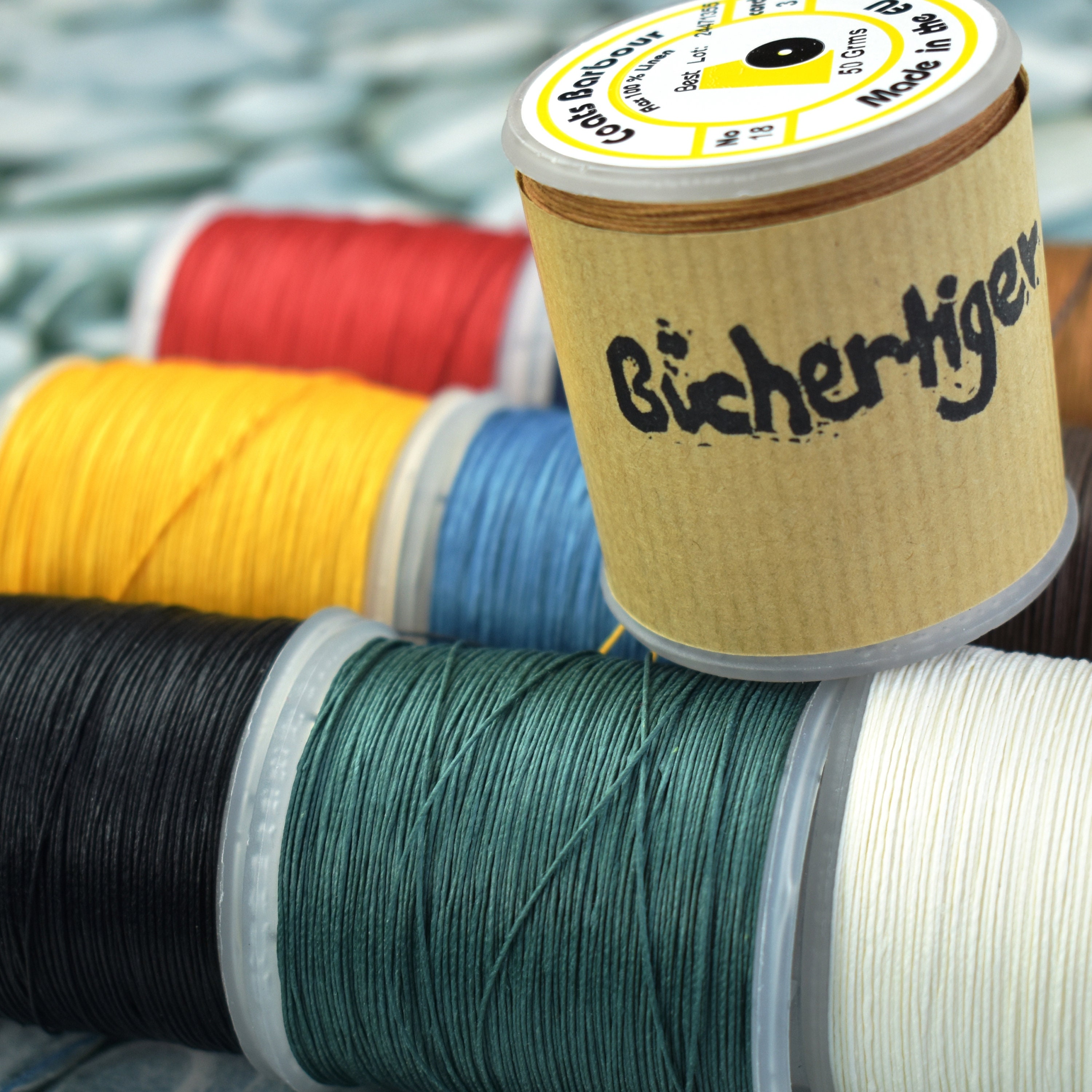Bookbinding sewing thread- 100% Natural linen thread- Waxed- 8 options