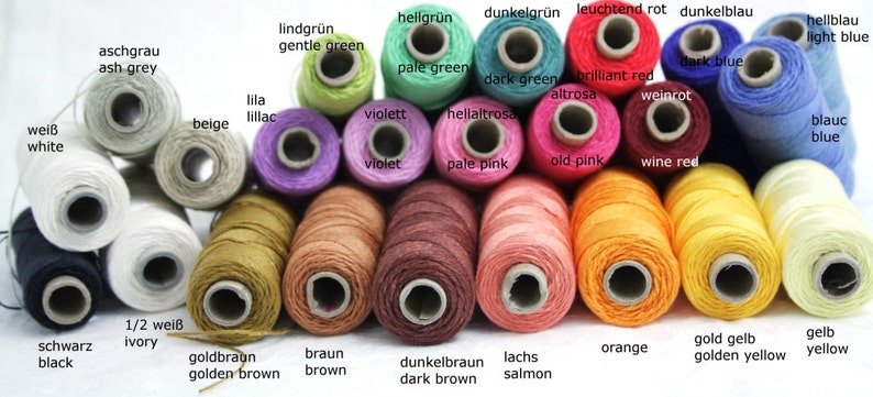Austrian Linen Thread non-waxed 3-ply 25g Spool Colour of image 1