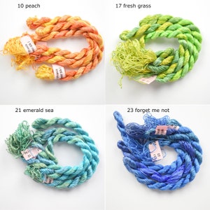 Filament Silk, hand dyed, space dyed, embroidery floss, headbanding silk image 6