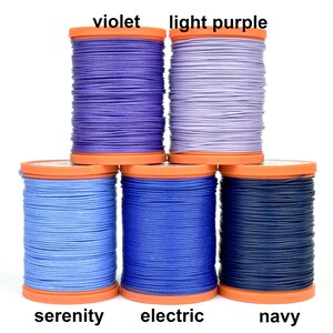 25g Linen Thread for hand leather sewing, 0.65mm diameter, thickest in range, Yue Fung Button, lightly waxed, whole spool image 6