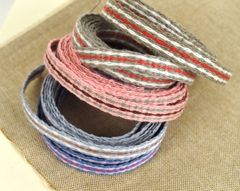 1cm width linen sewing tape, different colours, for bookbinding, sewing, trimming and more, sold by half metre