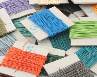 50m of Lin Cablé No. 332 (thickest), Fil Au Chinois, corded waxed linen thread, up to 10 colours