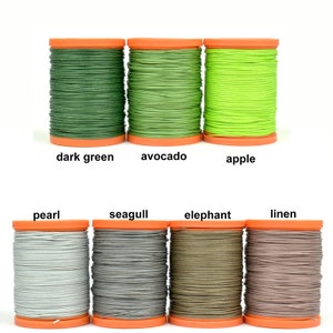 25g Linen Thread for hand leather sewing, 0.65mm diameter, thickest in range, Yue Fung Button, lightly waxed, whole spool image 7