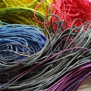 Braided Silk Cord, Jewelry Cord, Varigated Silk Thread, Varigated Bookbinding Silk