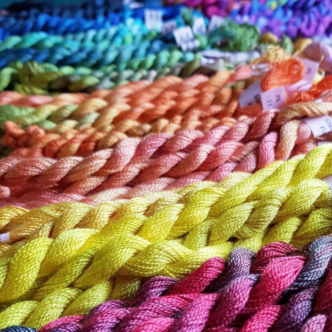 Delicate Silk Thread Fine Silk Thread, Hand Dyed, Space Dyed, Varigated, Perfect for ...
