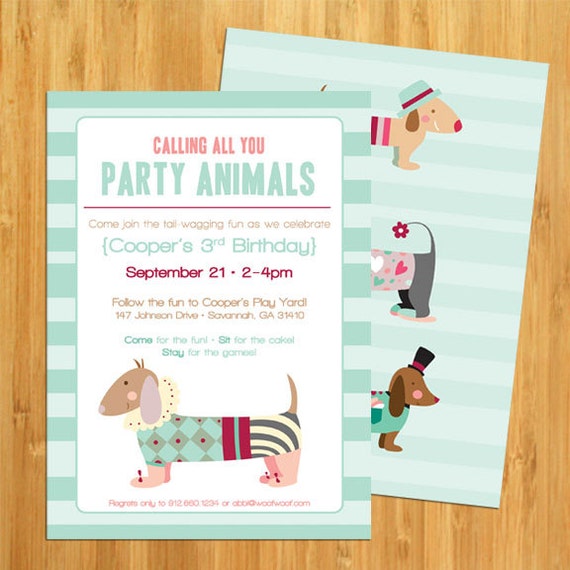 Items similar to DIY Dog "Party Animal" Birthday ...