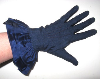 navy evening gloves