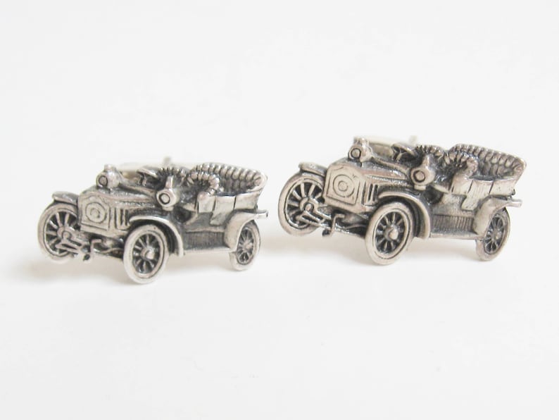 Vintage 1950s FENWICK /& SAILORS Sterling Silver Antique Deco Automobile Car Cufflinks Artisan Designer Cuff Links