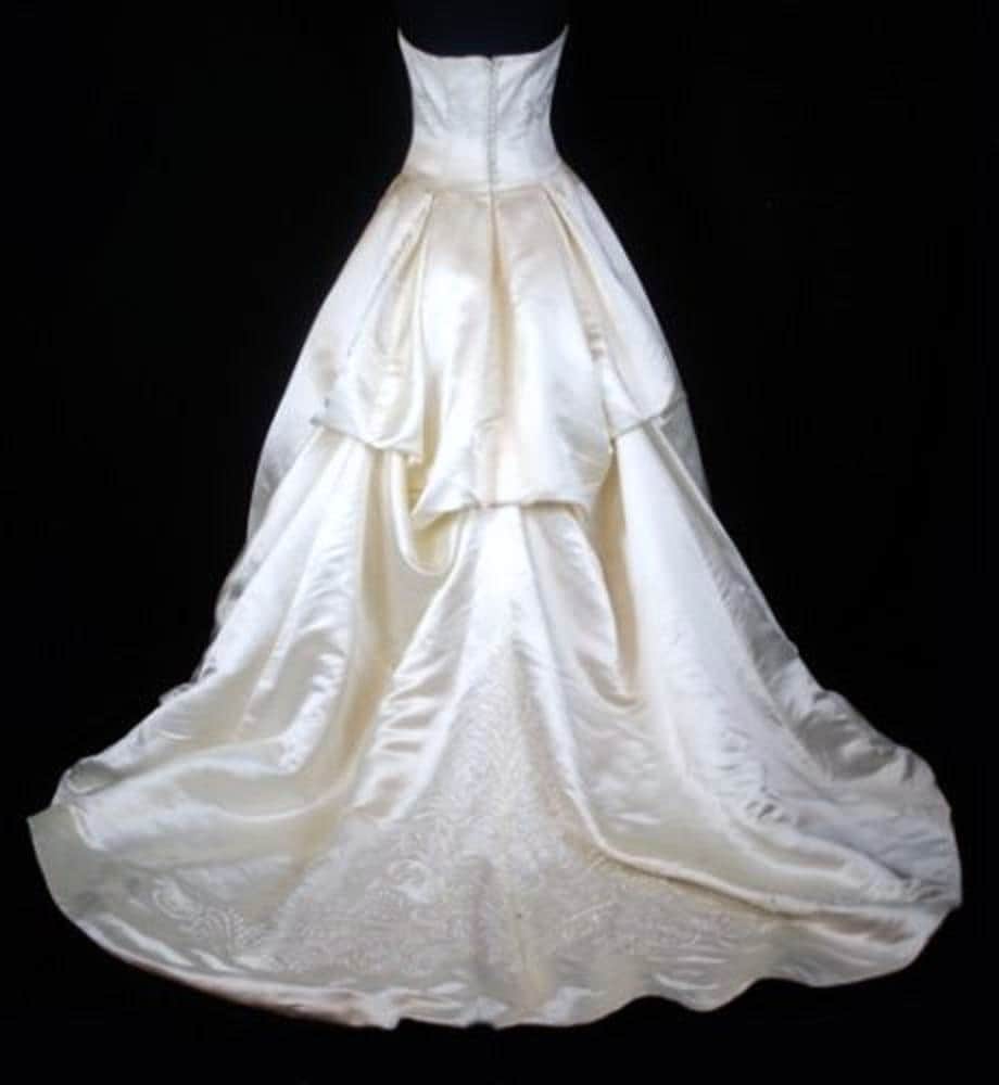 Vintage Ivory Silk Satin Crystal Victorian Floral Embroidery Etsy