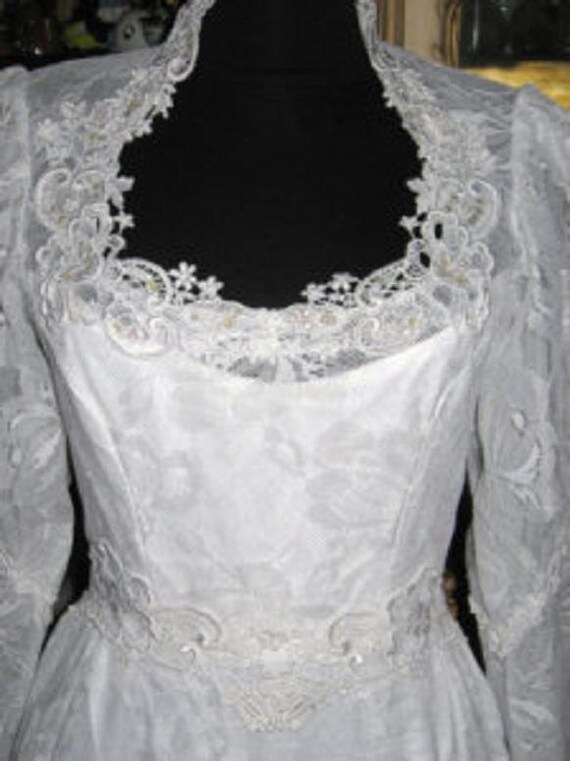 Victorian Venedig Spitze Perle Satin Hochzeit Kleid Kleid Etsy