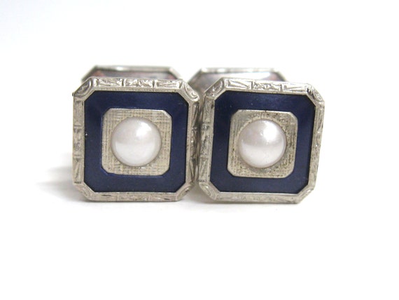 EDWARDIAN Vintage 1920s Antique Silver Rhodium Green /& White MOP Mother of Pearl Snap Link Cuff Links Deco Flapper Gothic Victorian Jewelry