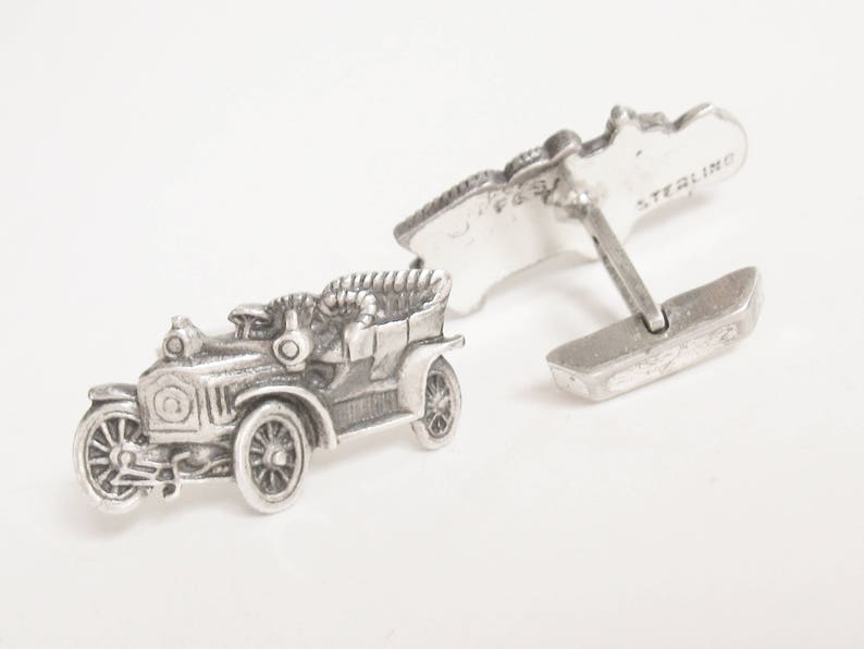 Vintage 1950s FENWICK /& SAILORS Sterling Silver Antique Deco Automobile Car Cufflinks Artisan Designer Cuff Links
