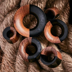 Duo Black Noir & Teak Tunnel / Plug / Gauge