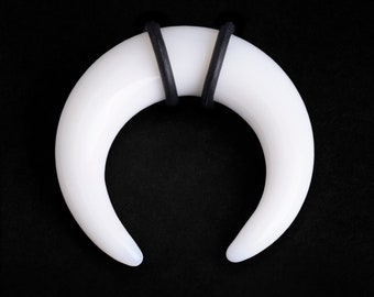 White Glass Septum Pincher Gauges / Plugs