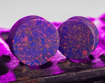 Purple Yellow & Pink Stone Plug / Gauge